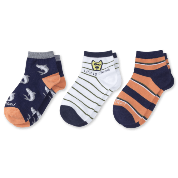 3-Pack Boys Rocket & Shark Quarter Socks 3-Pack Boys Rocket & Shark Quarter Socks