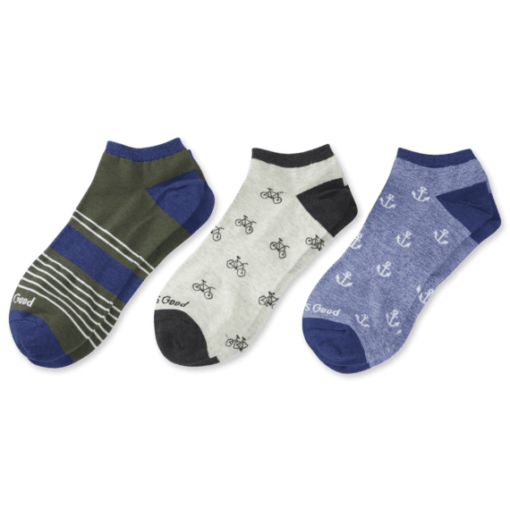 3-Pack Men's Bikes & Anchors Low Cut Socks 3-Pack Men's Bikes & Anchors Low Cut Socks