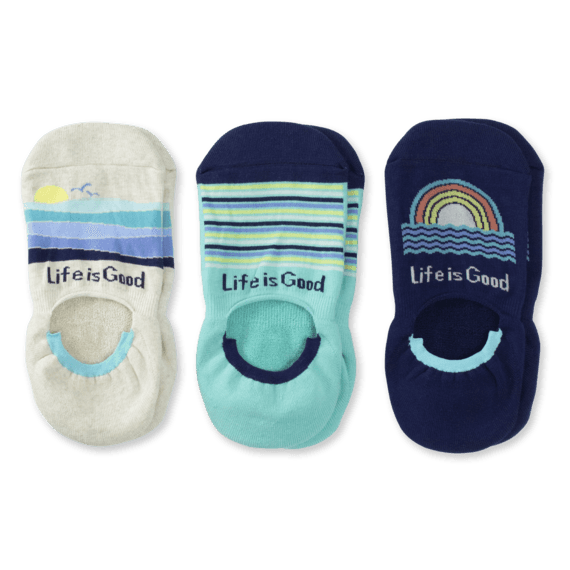3-Pack Women's Beach Cushioned Invisible No Show Socks 3-Pack Women's Beach Cushioned Invisible No Show Socks