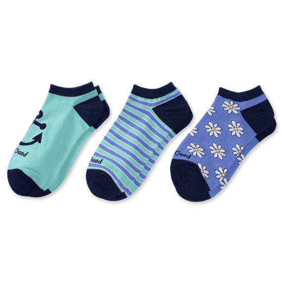 3-Pack Women's Daisy & Anchor Low Cut Socks 3-Pack Women's Daisy & Anchor Low Cut Socks