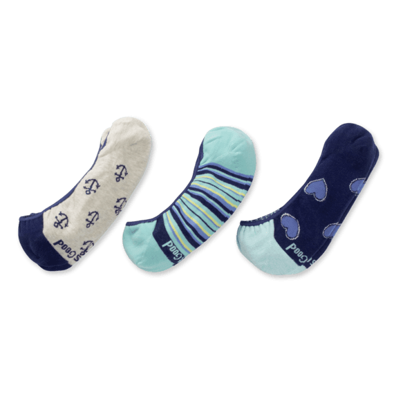 3-Pack Women's Hearts & Anchors Liner Socks 3-Pack Women's Hearts & Anchors Liner Socks