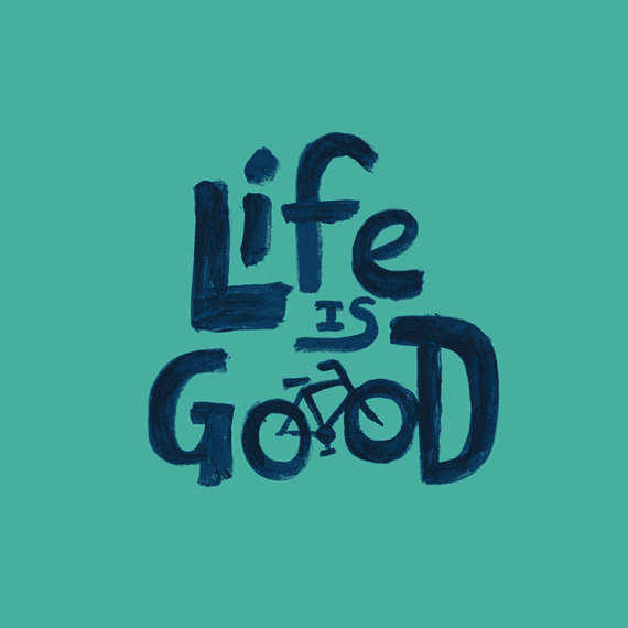 Life Is Good Bike Painted Wall Art Life Is Good Bike Painted Wall Art