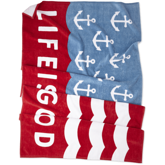 Anchor Wave Flag Beach Towel Anchor Wave Flag Beach Towel