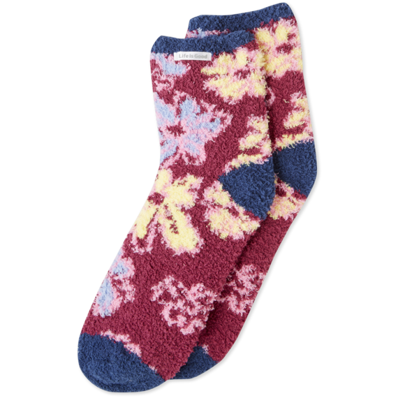 Artistic Flowers Snuggle Crew Socks Artistic Flowers Snuggle Crew Socks