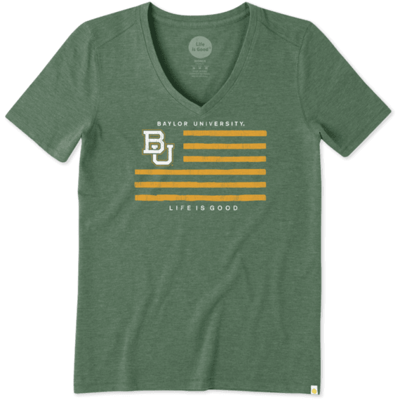 Women's Baylor Flag Cool Vee Women's Baylor Flag Cool Vee