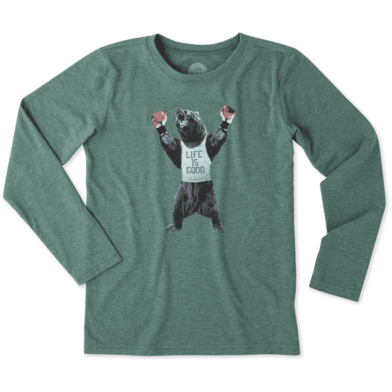 Boys Boxing Bear Long Sleeve Cool Tee Boys Boxing Bear Long Sleeve Cool Tee