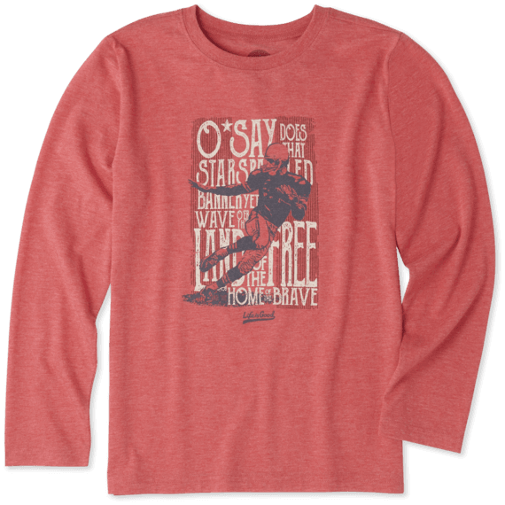 Boys Brave Football Long Sleeve Cool Tee Boys Brave Football Long Sleeve Cool Tee