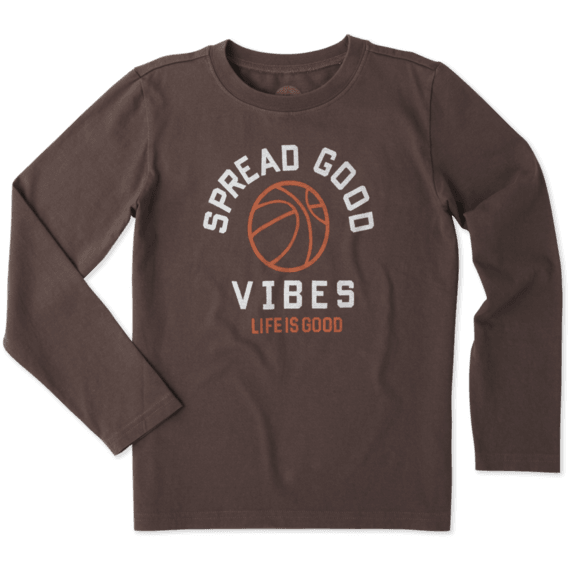 Boys Good Vibes Basketball Long Sleeve Tee Boys Good Vibes Basketball Long Sleeve Tee