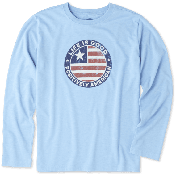Boys Positively American Coin Long Sleeve Cool Tee Boys Positively American Coin Long Sleeve Cool Tee