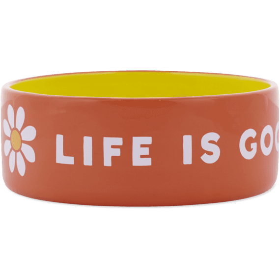 38oz Ceramic Daisy Life is Good Dog Bowl 38oz Ceramic Daisy Life is Good Dog Bowl