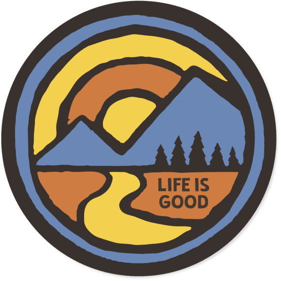 Color Block Mountains Circle Sticker Color Block Mountains Circle Sticker