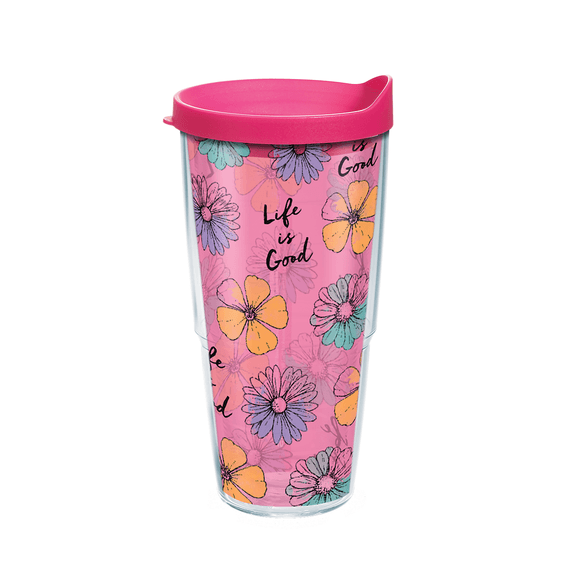 Floral Pattern Tervis Tumbler with Lid, 24oz Floral Pattern Tervis Tumbler with Lid, 24oz