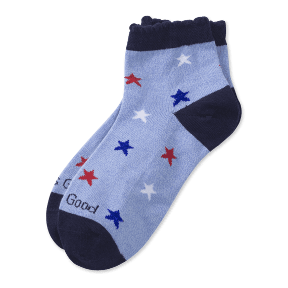 Girls Americana Stars Quarter Socks Girls Americana Stars Quarter Socks