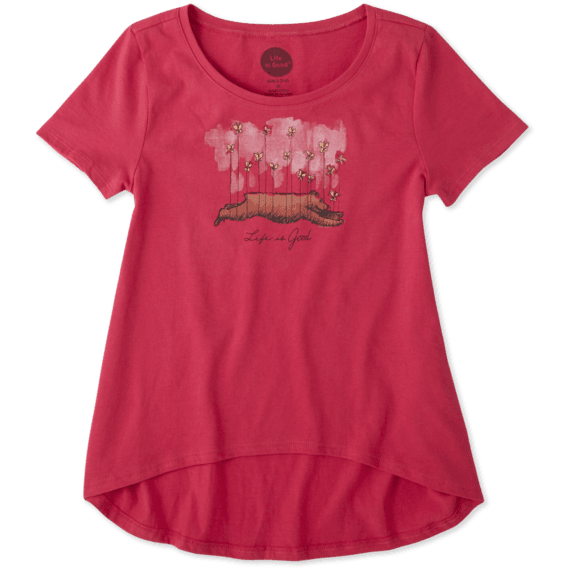 Girls Buttefly Bear Scoop Neck Swing Tee Girls Buttefly Bear Scoop Neck Swing Tee