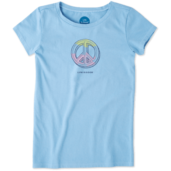 Girls Engraved Peace Sign Crusher Tee Girls Engraved Peace Sign Crusher Tee