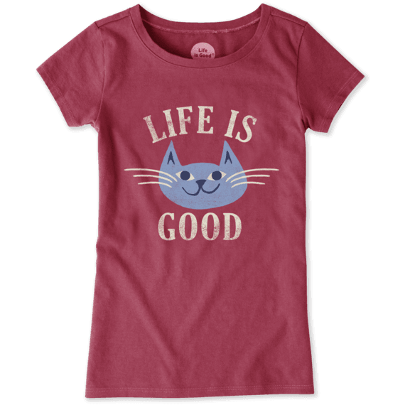 Girls Happy Cat Crusher Tee Girls Happy Cat Crusher Tee