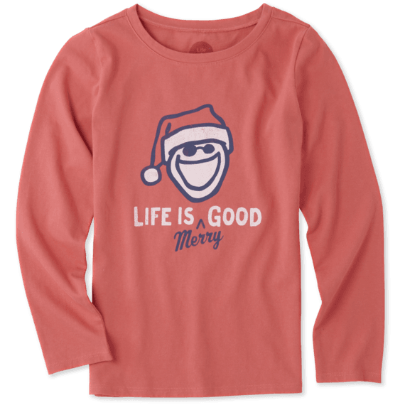 Girls Life Is Merry Good Long Sleeve Crusher Tee Girls Life Is Merry Good Long Sleeve Crusher Tee