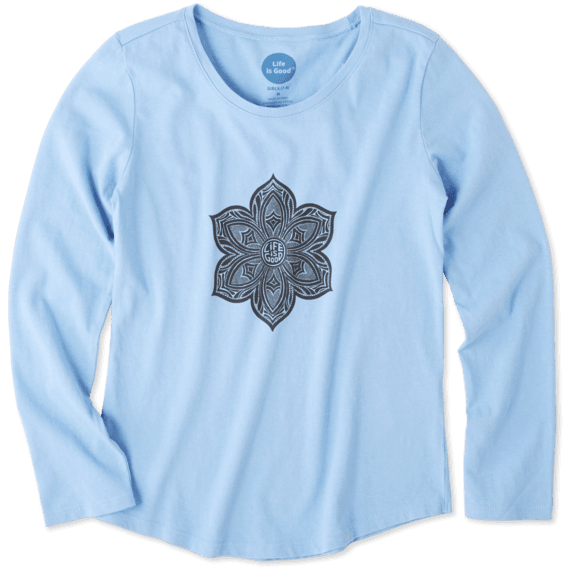 Girls Primal Flower Smiling Long Sleeve Smooth Tee Girls Primal Flower Smiling Long Sleeve Smooth Tee