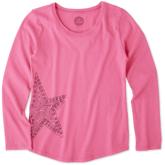 Girls Primal Star Smiling Long Sleeve Smooth Tee Girls Primal Star Smiling Long Sleeve Smooth Tee