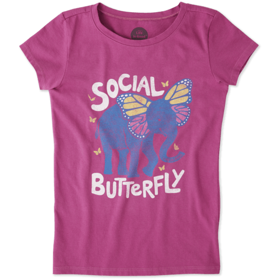 Girls Social Butterfly Crusher Tee Girls Social Butterfly Crusher Tee