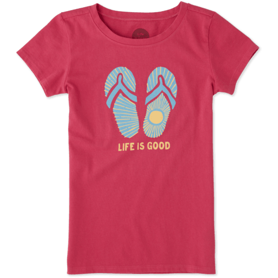 Girls Sunshine Flip Flops Crusher Tee Girls Sunshine Flip Flops Crusher Tee
