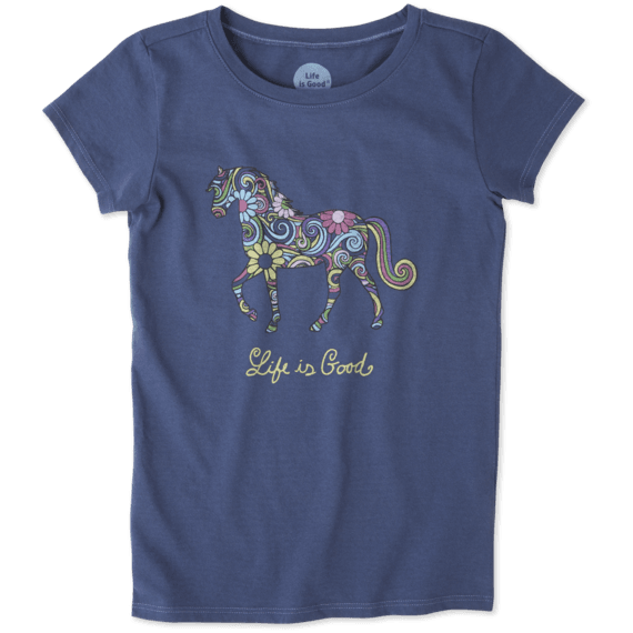 Girls Swirly Horse Crusher Tee Girls Swirly Horse Crusher Tee