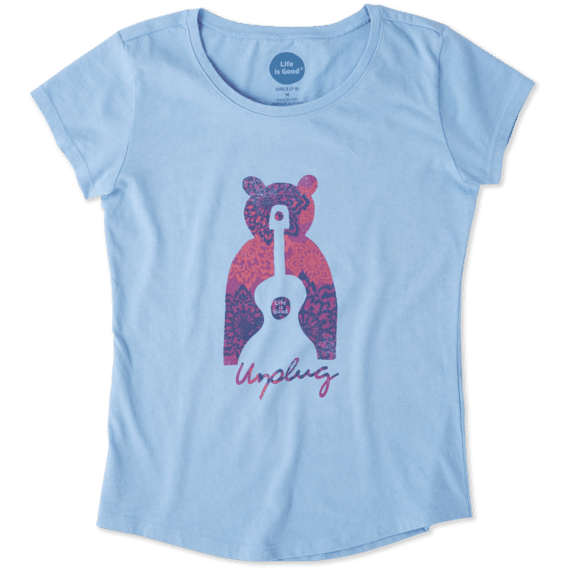 Girls Unplug Bear Smiling Smooth Tee Girls Unplug Bear Smiling Smooth Tee