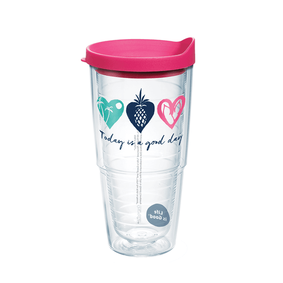 Good Day Hearts Tervis Tumbler with Lid, 24oz Good Day Hearts Tervis Tumbler with Lid, 24oz