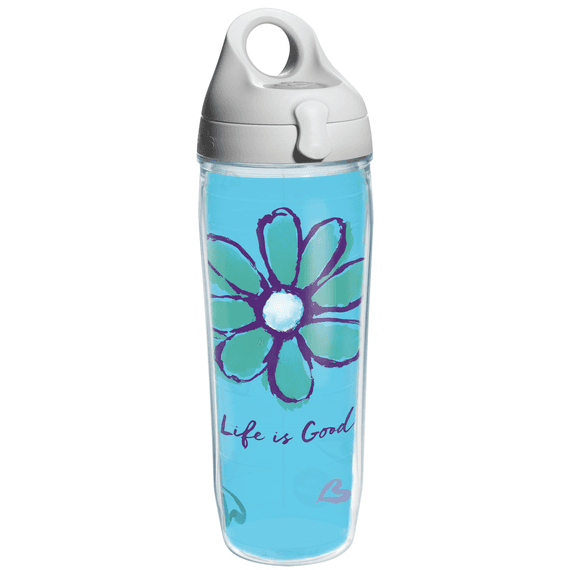 Life is Good Daisy Tervis Water Bottle with Grey Lid Life is Good Daisy Tervis Water Bottle with Grey Lid
