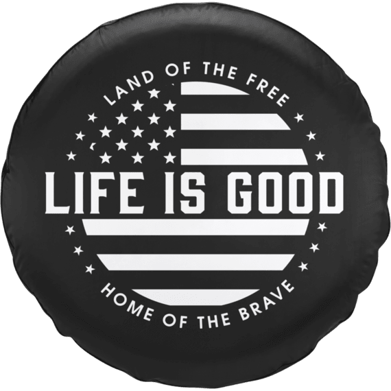 Life is Good Flag Circle Tire Cover Life is Good Flag Circle Tire Cover