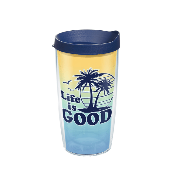 Life is Good Palm Tree Tervis Tumbler with Lid, 16oz Life is Good Palm Tree Tervis Tumbler with Lid, 16oz
