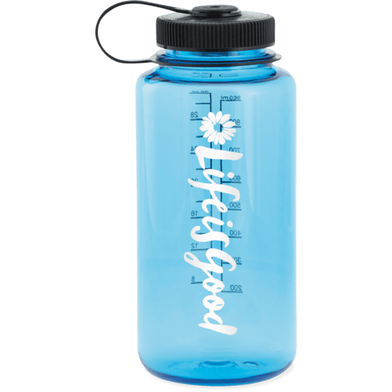 Life is Good Script Flower Water Bottle