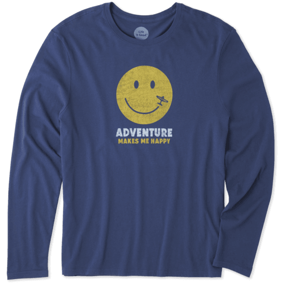 Men's Adventure Makes Me Happy Long Sleeve Smooth Tee Men's Adventure Makes Me Happy Long Sleeve Smooth Tee