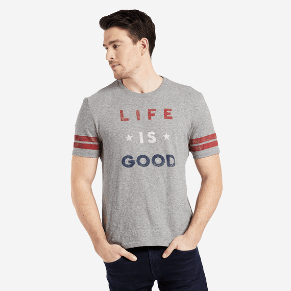 Men's Americana Life Is Good Vintage Sport Tee Men's Americana Life Is Good Vintage Sport Tee