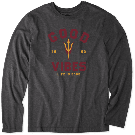 Men's Arizona State Good Vibes Arc Long Sleeve Cool Tee Men's Arizona State Good Vibes Arc Long Sleeve Cool Tee