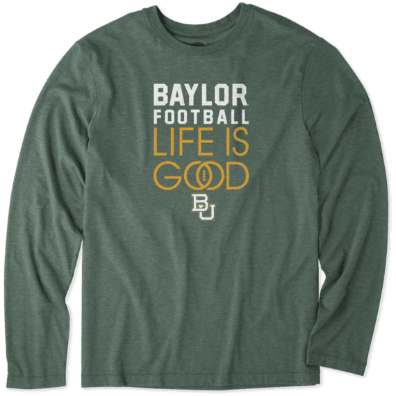 Men's Baylor Bears Infinity Football Long Sleeve Cool Tee Men's Baylor Bears Infinity Football Long Sleeve Cool Tee