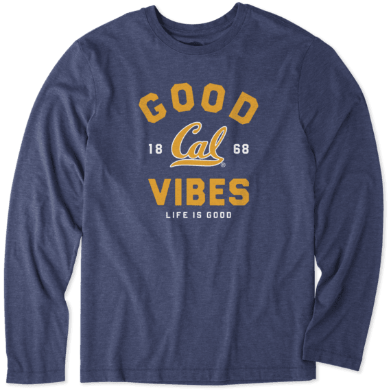 Men's California Golden Bears Good Vibes Arc Long Sleeve Cool Tee Men's California Golden Bears Good Vibes Arc Long Sleeve Cool Tee