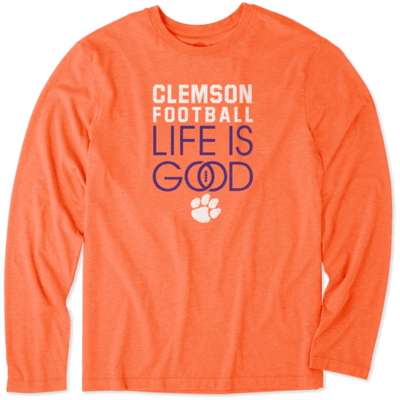 Men's Clemson Tigers Infinity Football Long Sleeve Cool Tee Men's Clemson Tigers Infinity Football Long Sleeve Cool Tee