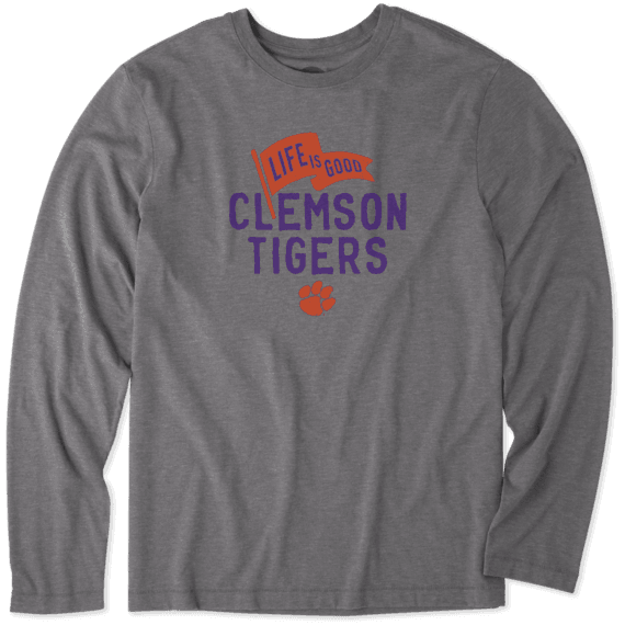 Men's Clemson Tigers Pennant Long Sleeve Cool Tee Men's Clemson Tigers Pennant Long Sleeve Cool Tee