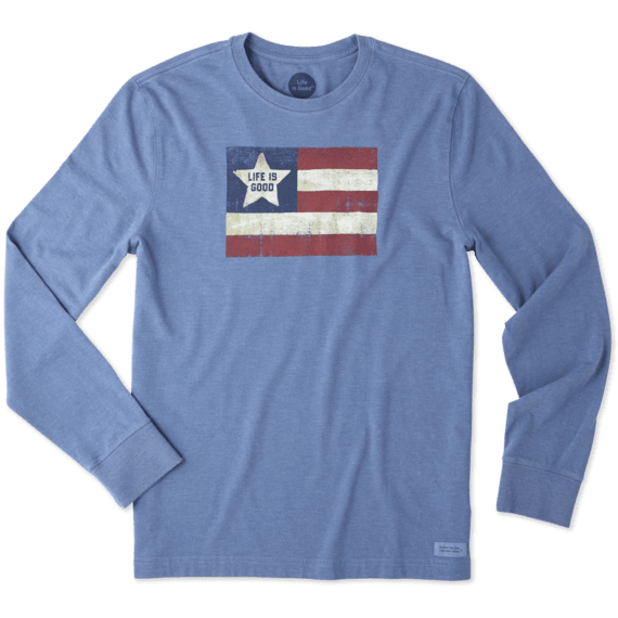Men's Flag Life Is Good Long Sleeve Crusher Tee Men's Flag Life Is Good Long Sleeve Crusher Tee