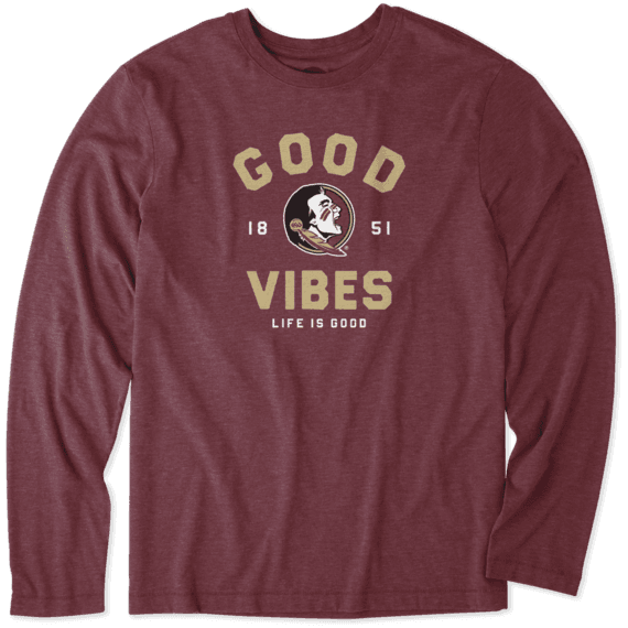 Men's Florida State Good Vibes Arc Long Sleeve Cool Tee Men's Florida State Good Vibes Arc Long Sleeve Cool Tee