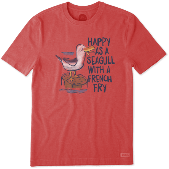 Men's Happy As A Seagull Crusher Tee Men's Happy As A Seagull Crusher Tee