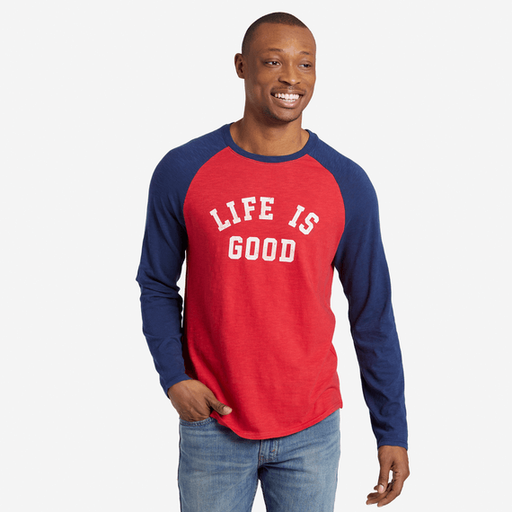 Men's LIG Sport Vintage Long Sleeve Baseball Tee Men's LIG Sport Vintage Long Sleeve Baseball Tee