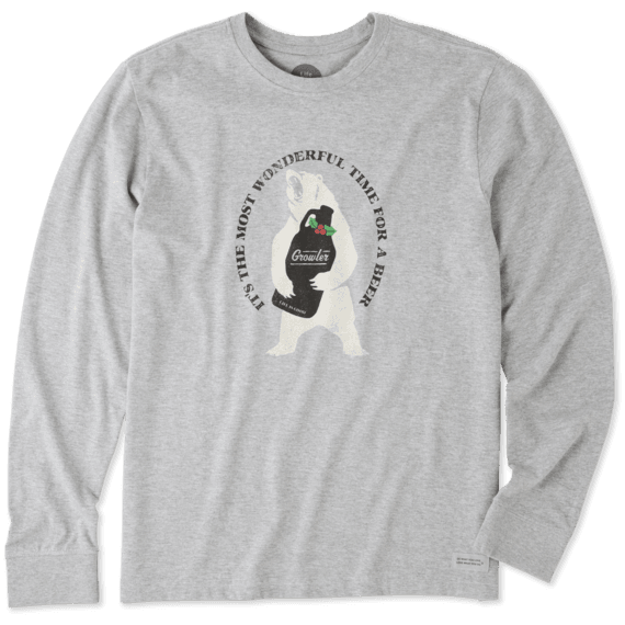 Men's Wonderful Time for a Beer Long Sleeve Crusher Tee Men's Wonderful Time for a Beer Long Sleeve Crusher Tee