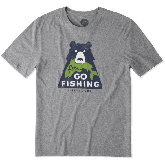 Men's Lets Go Fishing Bear Smooth Tee Men's Lets Go Fishing Bear Smooth Tee