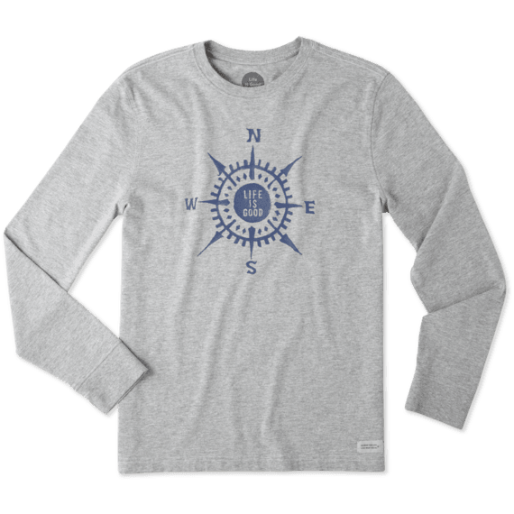Men's Life Is Good Compass Painted Long Sleeve Crusher Tee Men's Life Is Good Compass Painted Long Sleeve Crusher Tee
