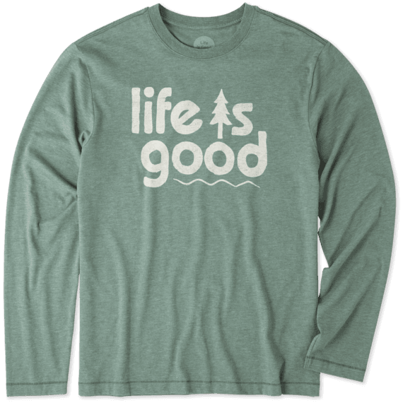 Men's Life Is Good Pine Long Sleeve Cool Tee Men's Life Is Good Pine Long Sleeve Cool Tee