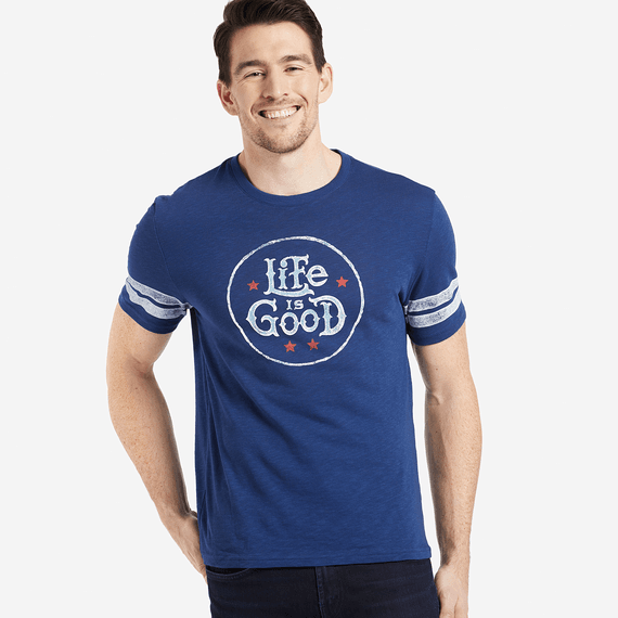Men's Life Is Good Star Stamp Vintage Sport Tee Men's Life Is Good Star Stamp Vintage Sport Tee