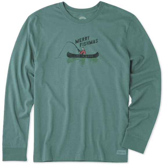 Men's Merry Fishmas Long Sleeve Crusher Tee Men's Merry Fishmas Long Sleeve Crusher Tee