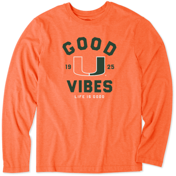 Men's Miami Good Vibes Arc Long Sleeve Cool Tee Men's Miami Good Vibes Arc Long Sleeve Cool Tee